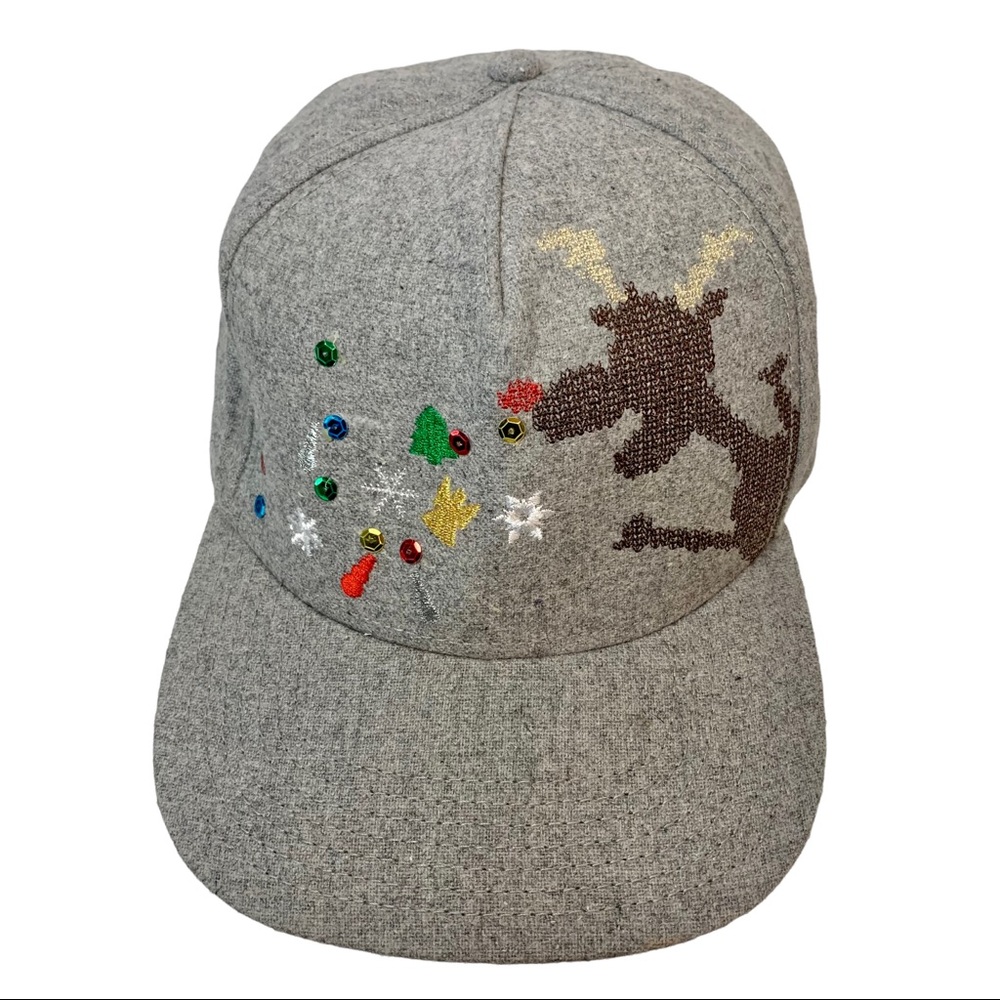CHRISTMAS MOOSE Wool Blend 6 Panel Baseball Cap